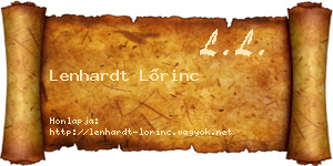 Lenhardt Lőrinc névjegykártya