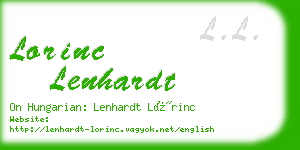 lorinc lenhardt business card